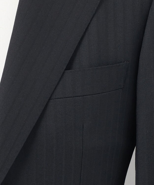 GOTAIRIKU 【御幸毛織】ドライスピナーツイルストレッチスーツ_ブラックストライプ ブラック系1