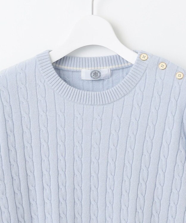 J.PRESS LADIES L 【洗える】WOOL BLEND AIR クルーネック ニット ライラックブルー系