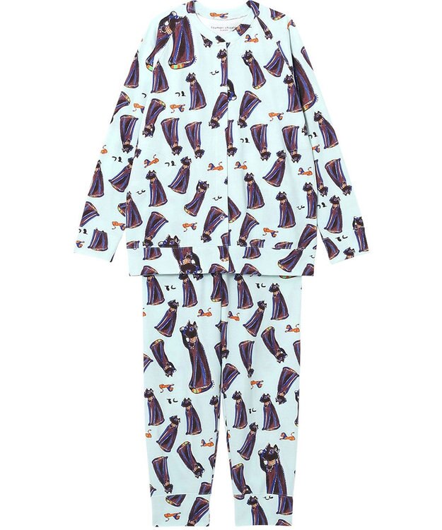 tsumori chisato SLEEP ツモリチサト パジャマ 長袖 長ズボン ミニ裏毛素材 レディース UDX572 /ワコール ブルー
