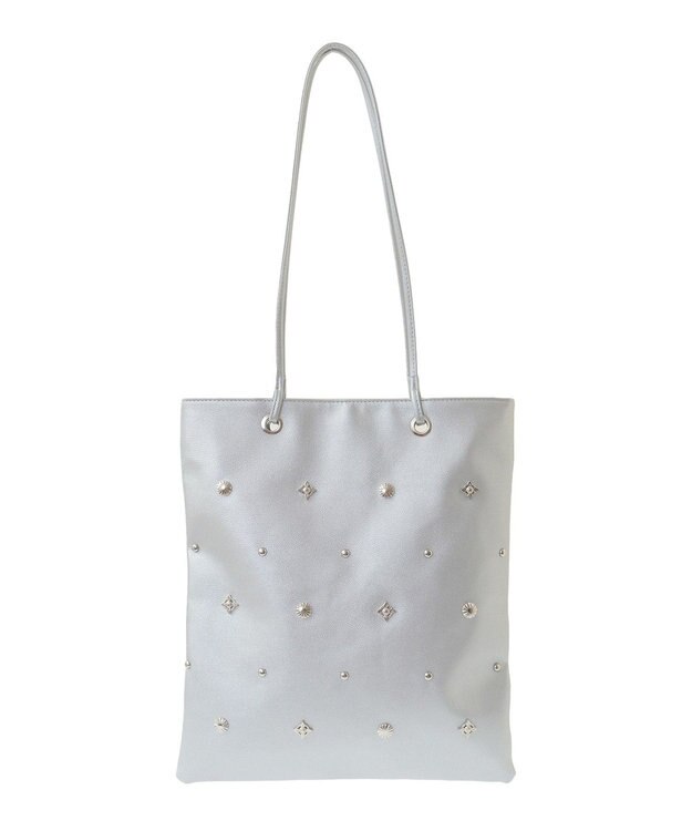 Green Parks ａｎｄｍｉｋｋａ．スタッズ付Ａ４トートバッグ Silver