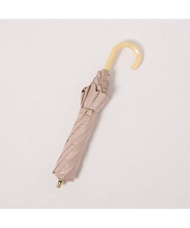 UNBILLION カシュネ cachenez / PUフラワーラメ刺繍トップレス2段折りたたみ傘 ピンク