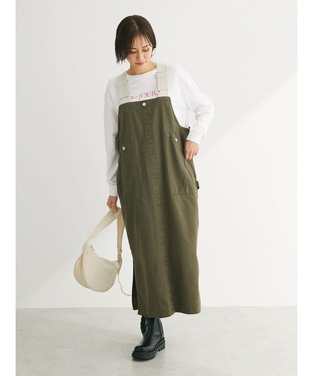 Green Parks ・ＳＵＧＡＲ　ＳＰＯＯＮ　ペインターサロペットスカート Khaki