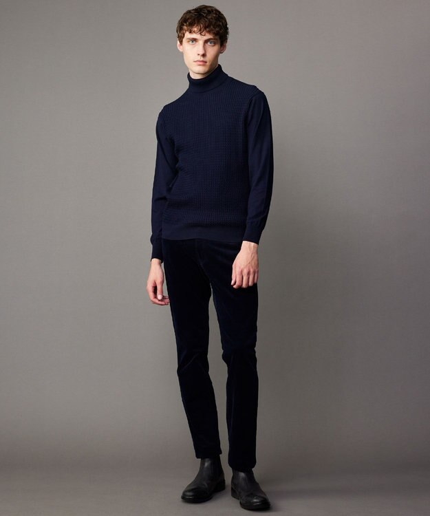 JOSEPH ABBOUD 【洗える・速乾/ストレッチ/フリースタッチ】ソフトコール パンツ ネイビー系