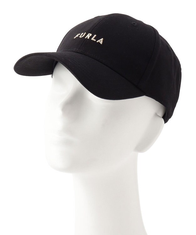 MOONBAT FURLA(フルラ) フロントロゴ刺繍キャップ UV ブラック