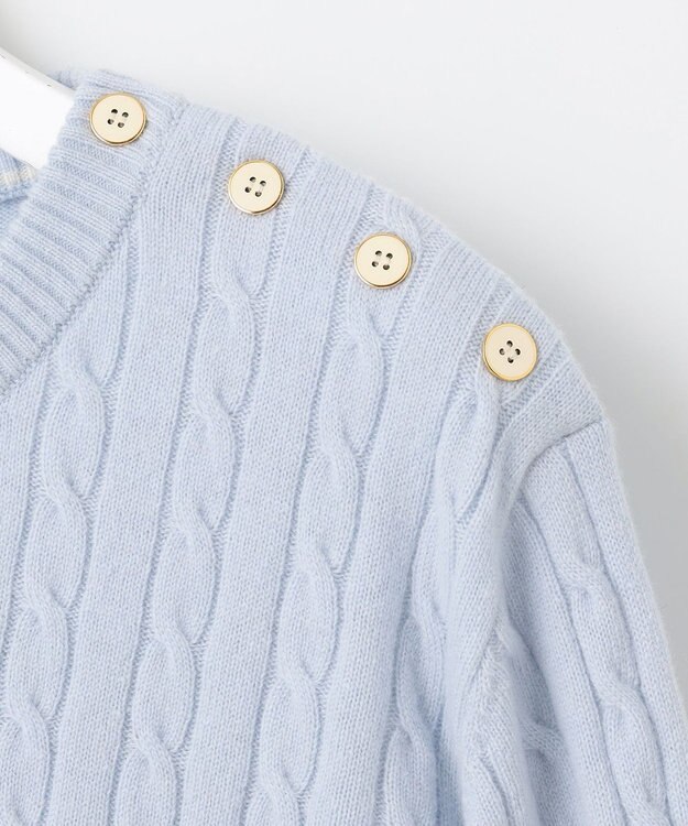 J.PRESS LADIES 【洗える】WOOL BLEND AIR クルーネック ニット ライラックブルー系