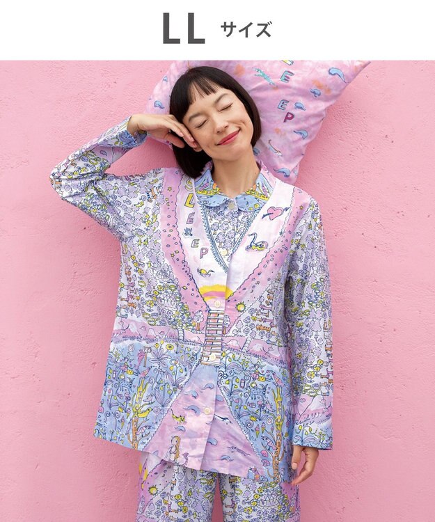 tsumori chisato SLEEP ツモリチサト パジャマ 綿100%(本体) サテン 長袖 長ズボン レディース UDX506/ワコール ピンク