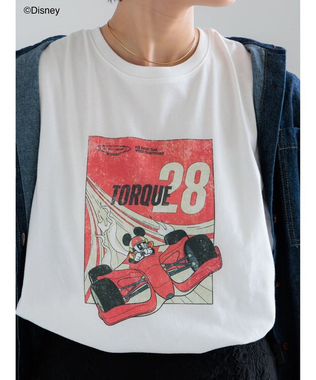 Te chichi 【Disney】MICKEY/フロントプリントTシャツ オフホワイト