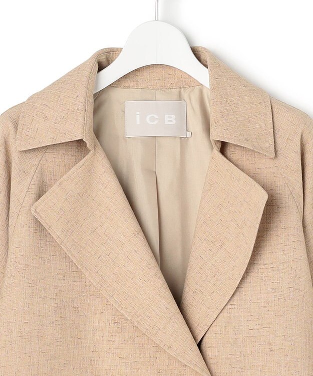 ICB 【先行予約】 ミックスブッチャー ショートトレンチコート ベージュミックス