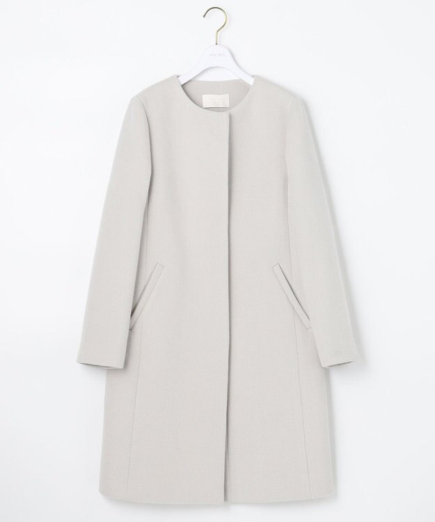 ANY SIS ノーカラー コート アイボリー