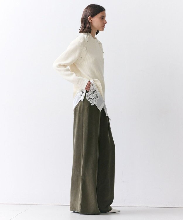 BEIGE， FRANKLIN / ドレープタックワイドパンツ Khaki