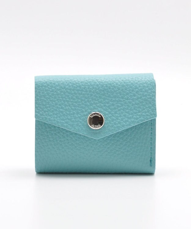 blancle シュリンクレザー 三つ折りウォレット ロビンエッグブルー