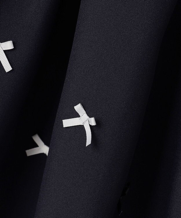 ANY KIDS 襟付き リボン 長袖ワンピース ネイビー