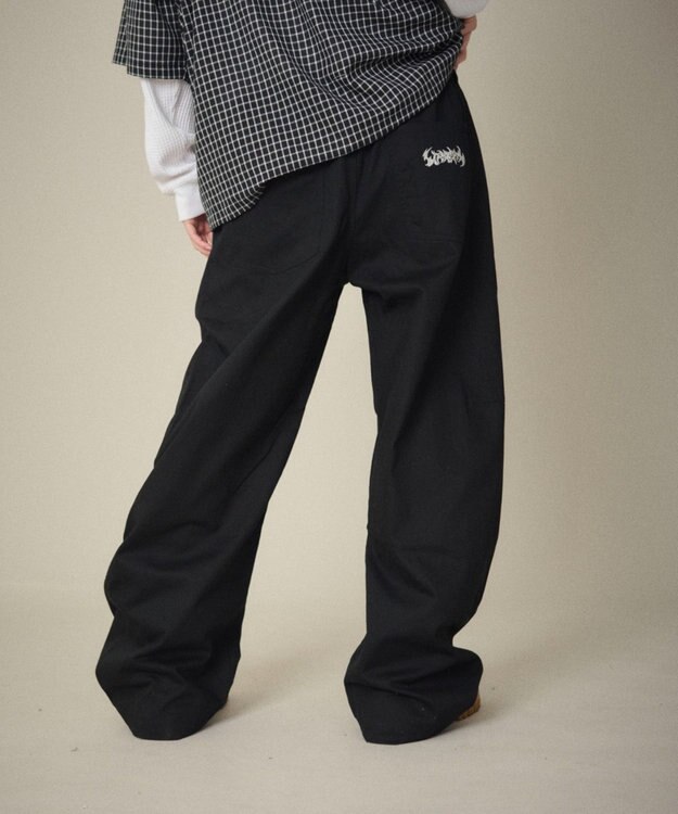 WEGO 【ユニセックス着用ITEM】ステッチカラーチノパンツ ブラック