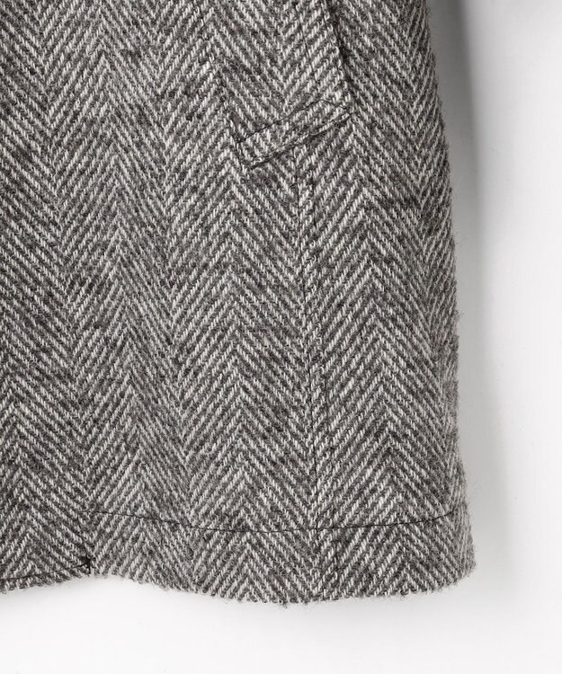JOSEPH ABBOUD 【尾州産カシミヤブレンド素材/軽量】カシミヤブレンドアルパカヘリンボーン ステンカラーコート ライトグレー系7