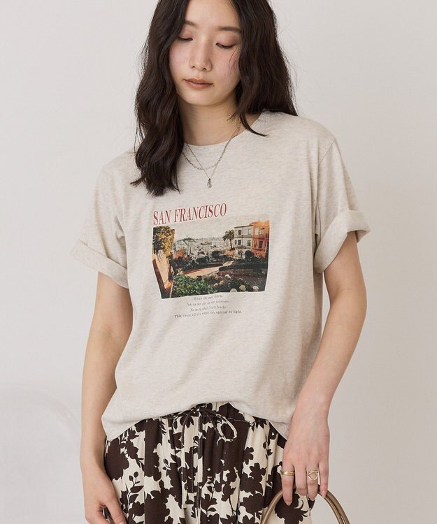 AMERICAN HOLIC SANFRANCISCO ロゴ＆フォトTシャツ Oatmeal