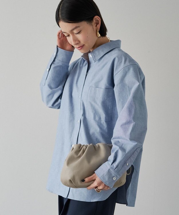 russet レザー巾着4WAYショルダーバッグ(CE-1454) GrayBeige