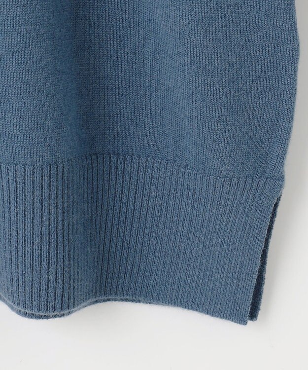 J.PRESS LADIES 【洗える】SOFT TOUCH WOOL 立ち襟 ニット ダルブルー系