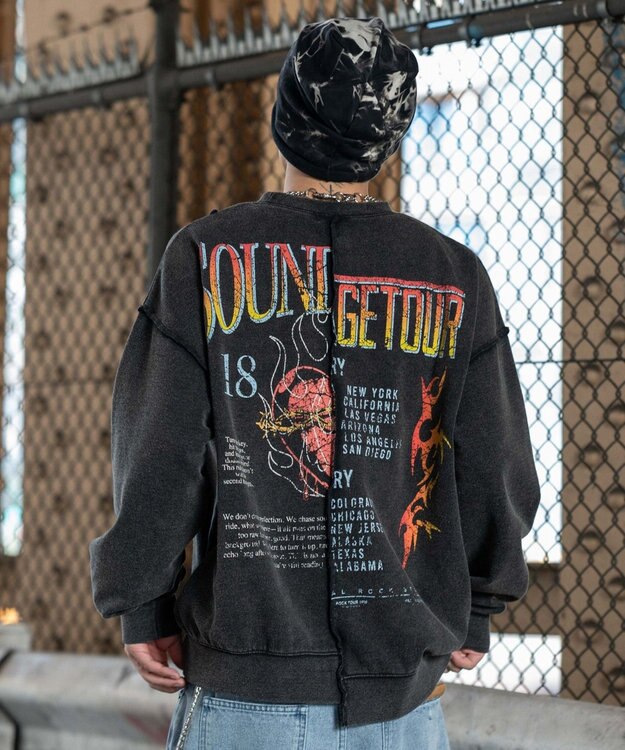 WEGO 【ユニセックス着用ITEM】ヴィンテージグラフィックドッキングプルオーバー 柄2