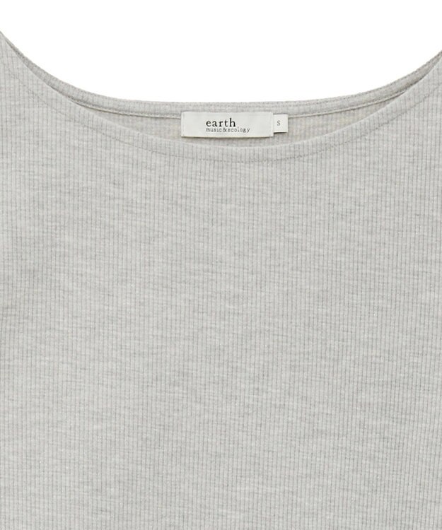 earth music&ecology ラメテレコボートネックプルオーバー Gray