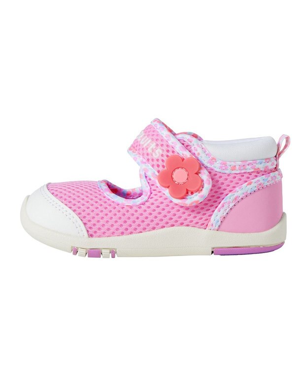 MIKI HOUSE HOT BISCUITS 【14-15.5cm】ワンストラップ風 ダブルラッセル セカンドベビーシューズ ピンク