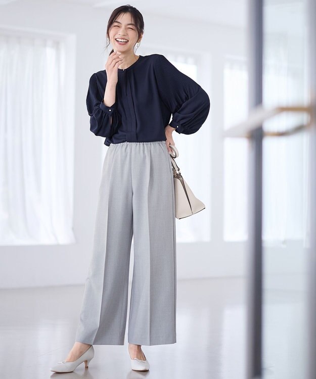 ANY 【2SET】ハンサムジレ×ワイドパンツセット シャンブレーグレー