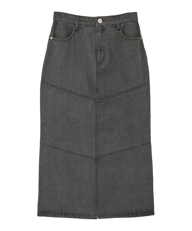 Green Parks デニムタイトロングスカート Black