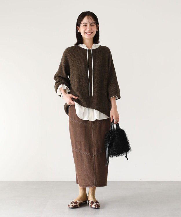 Green Parks デニムタイトロングスカート Brown