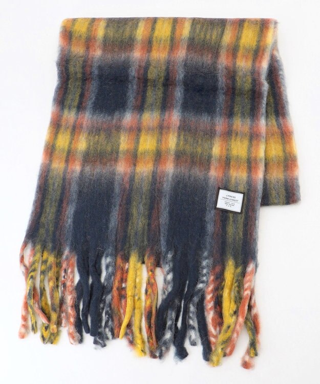 J.PRESS YORK STREET 【UNISEX】チェック シャギーストール/マフラー ネイビー系3