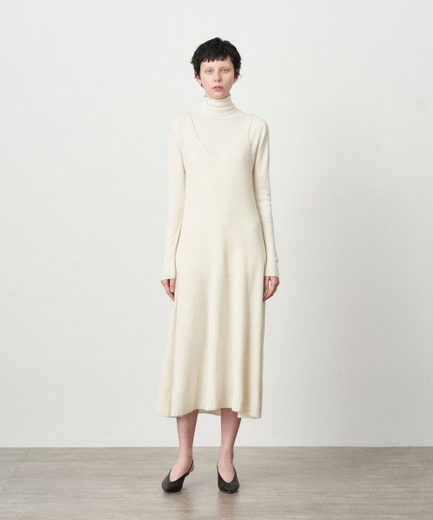 ATON WOOL CASHMERE SILK | タンクトップドレス OFF WHITE