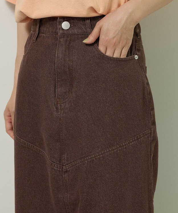 Green Parks デニムタイトロングスカート Brown