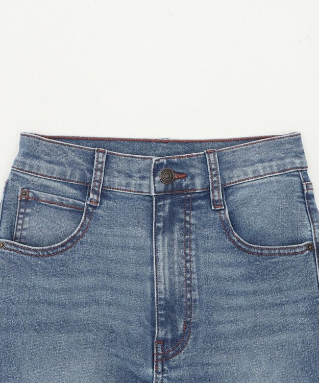 WEGO 【美脚パンツ】ストレッチフレアデニムパンツ デニム中濃色