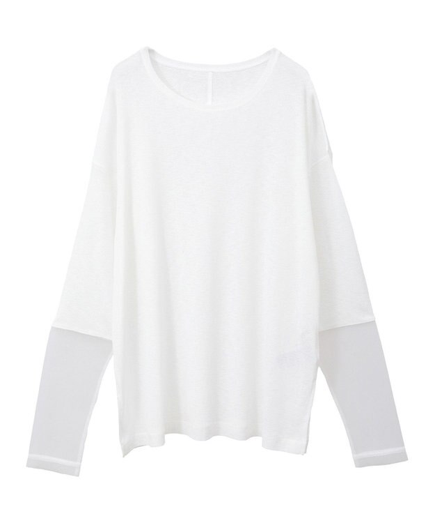 earth music&ecology ラメシアースリーブプルオーバー Off White