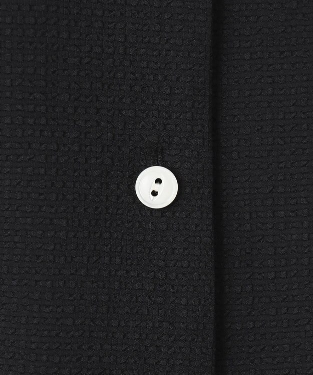 組曲 【WEB限定】サッカーストレッチ バンドカラーワンピース ブラック系