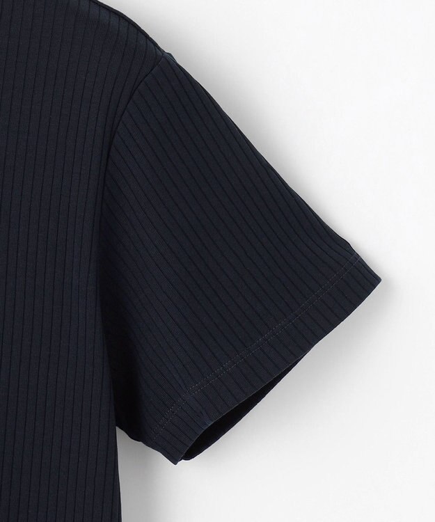 自由区 【ドラマ「明日はもっと いい日になる」着用】ソフトリブ Tシャツ ネイビー