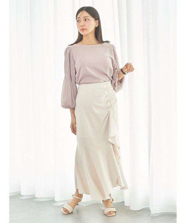 earth music&ecology マジョリカプリーツプルオーバー Pink Beige