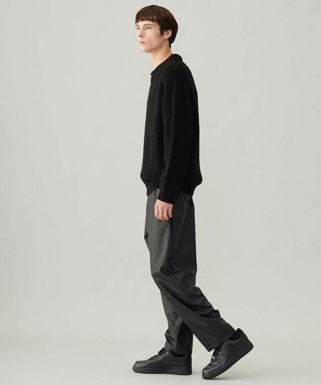 UNFILO MENS 【男女兼用】ウールポップコーン ジップ ブルゾン ブラック