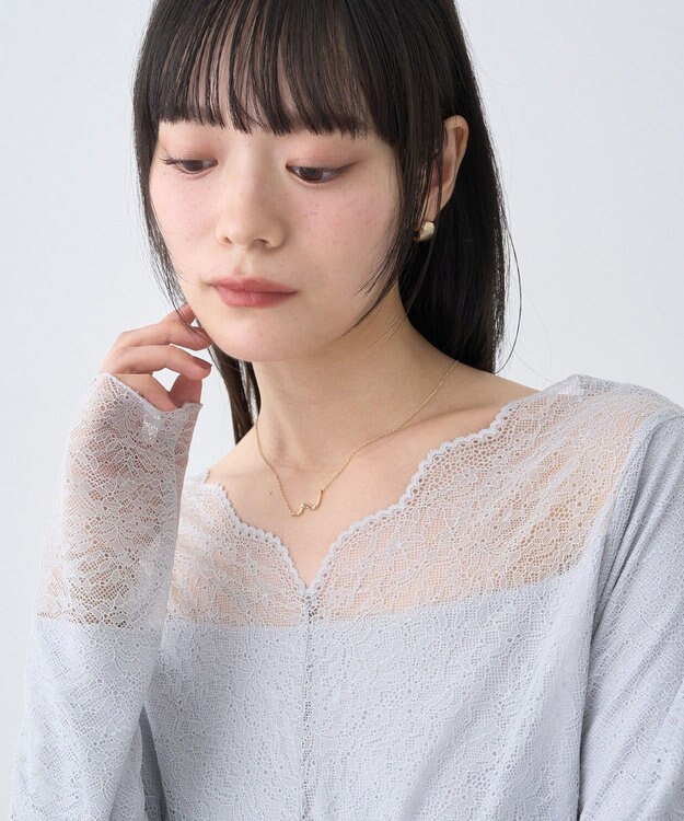 earth music&ecology 【吸湿発熱】【2WAY】あったかフェミニンインナー（２ｗａｙネック） Light Gray