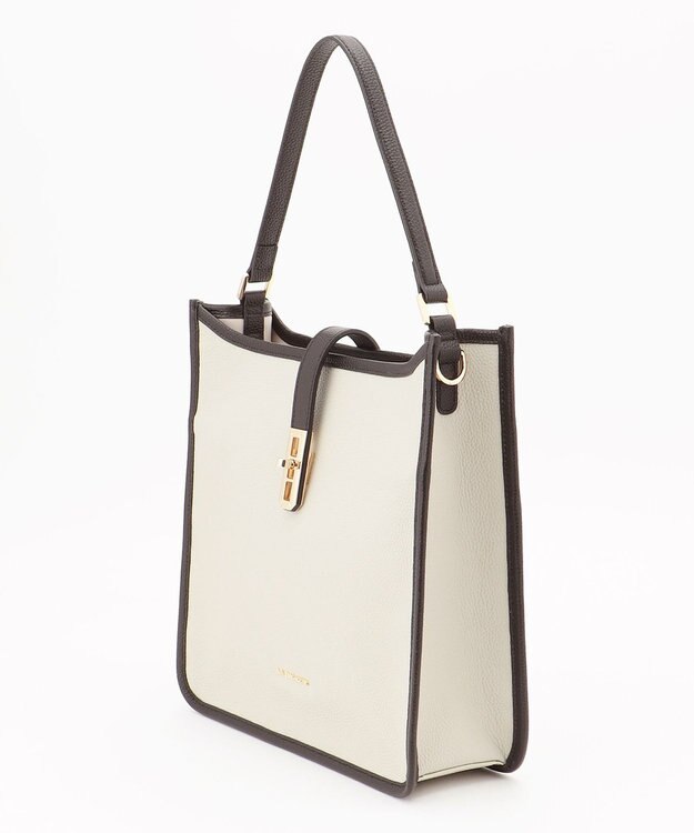 LA BAGAGERIE スクエアレザー2WAYショルダーバッグ アイボリー