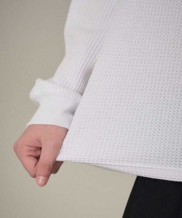 WEGO 【ユニセックス着用ITEM】ワッフルロゴT（長袖） ホワイト