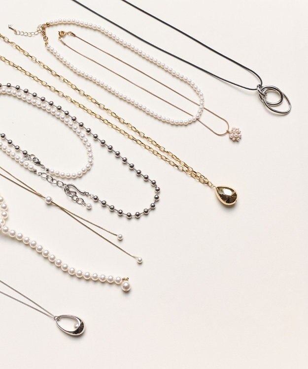 Phoebe マルチwayメタルボール×パールネックレス シルバー