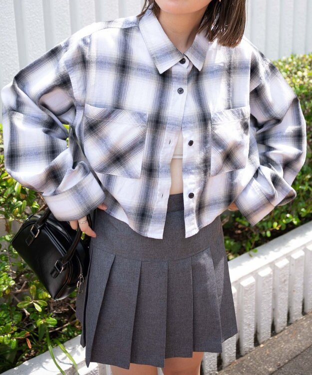 WEGO オンブレチェックショートシャツ