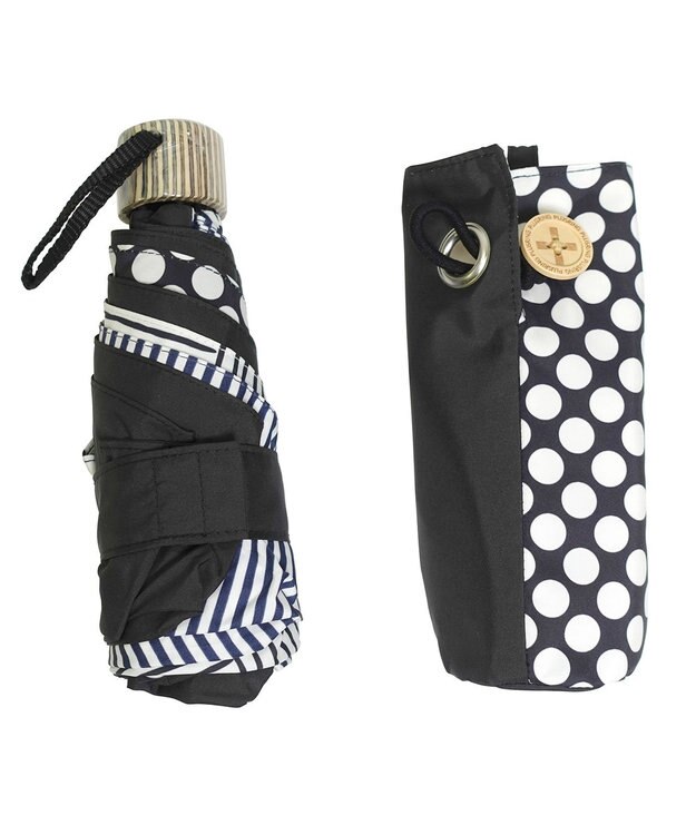 +RING 【UVカット95%以上】【UPF50＋】プラスリング レディース 晴雨兼用 折傘 BLKT1309 黒