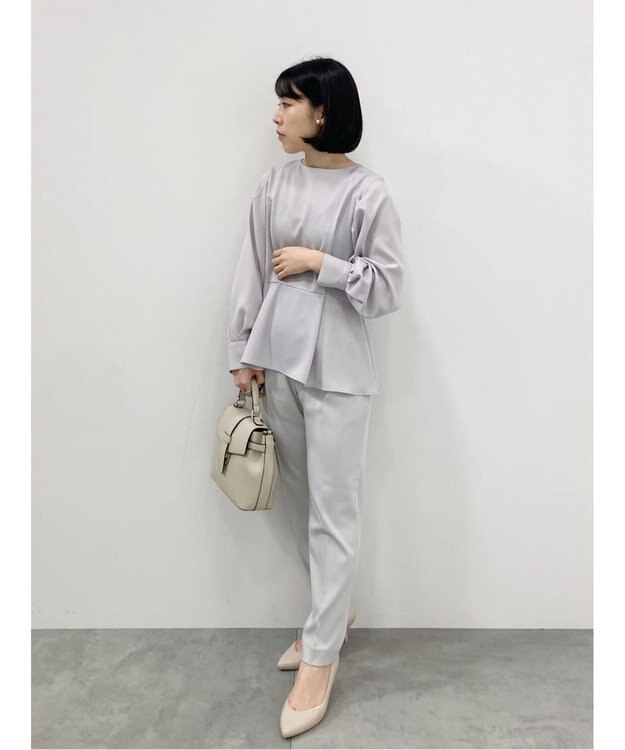 Green Parks ｅｆ－ｄｅ　ペプラムブラウス Gray Beige