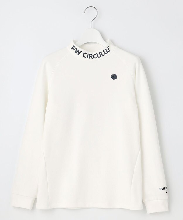 PW CIRCULUS 【WOMEN】【ストレッチ/軽量】バックロゴ 長袖 モックネック シャツ ホワイト系