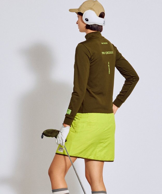 PW CIRCULUS 【WOMEN】キルティング中綿リバーシブルスカート  ゴルフウェア レディース カーキ系