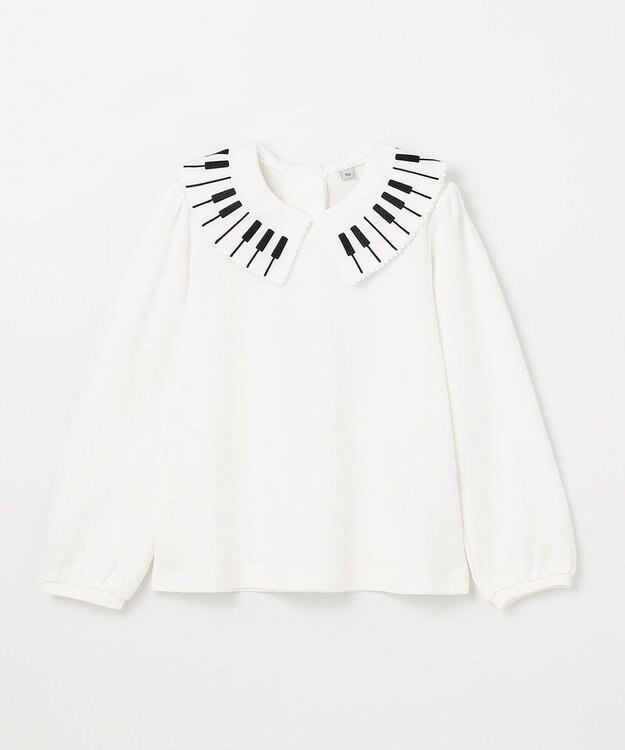 ANY KIDS 音符＆鍵盤デザインブラウス エクリュ×鍵盤