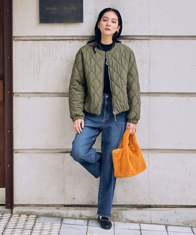 ANY L モールキルトブルゾン カーキ