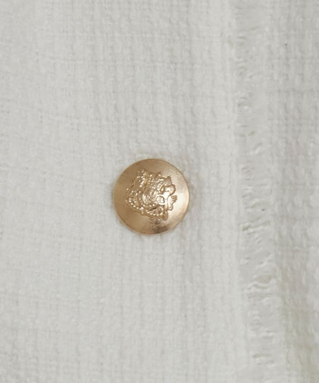 WEGO 【ANGIE VINTAGE/オケージョン対応 / セレモニー対応】ノーカラー ツイードジャケット オフホワイト