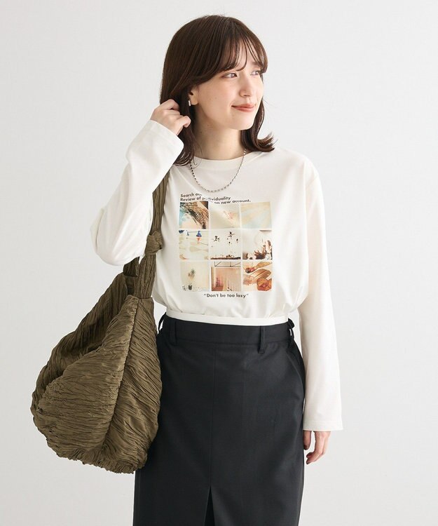 Green Parks ・ＱＵＯＮ　ワイドプリーツショルダーバッグ Khaki