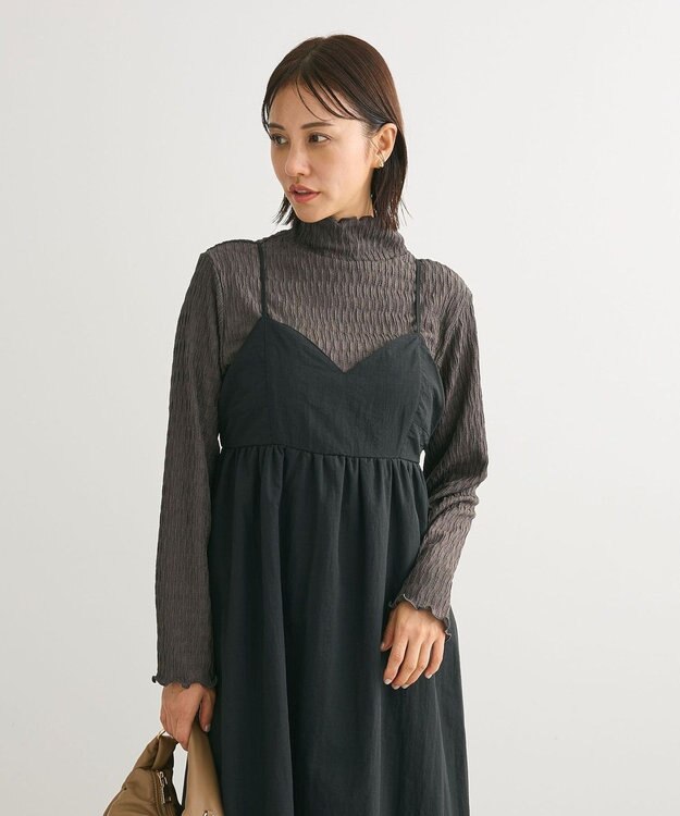 Green Parks ・Ｐｅｔｉｔ　Ｆｌｅｕｒ　ジャカードハイネックロンＴＥ Charcoal Gray